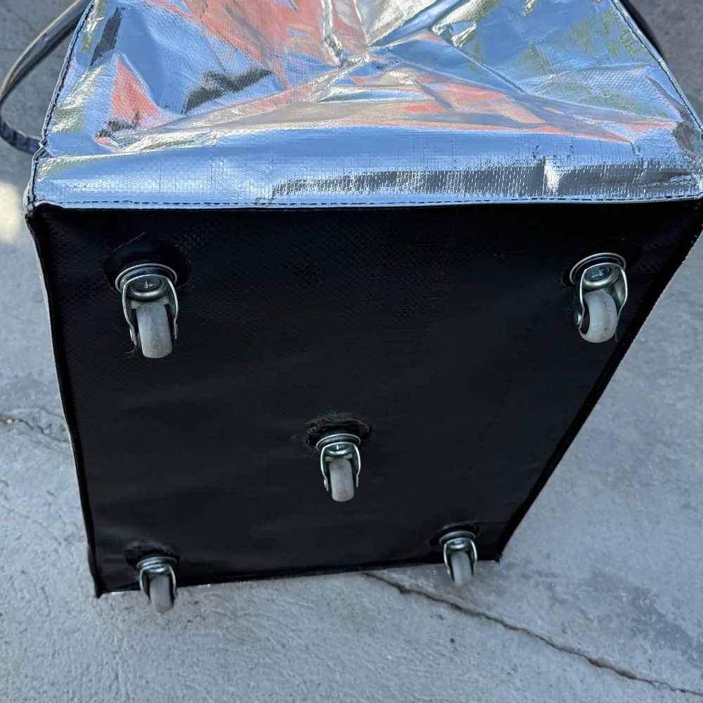 Hulken Silver Chrome Black Large Rolling Tote Bag Used